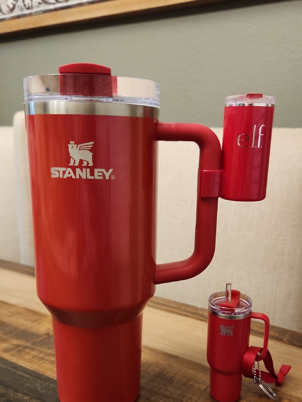 40 Oz Stanley x e.l.f. Cosmetics Red Delicious Plus LipGloss Holder, Keychain